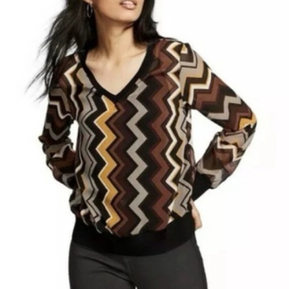 MISSONI x Target Chevron Sheer Top XS RARE Designer Collaboration Boho Chic